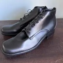 Judith Y2K Wellington Black Side Zip Loop & Button Ankle Boots