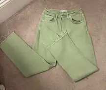 Zara Sage Green Flare Jeans Size 4