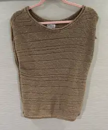 Evereve Taupe Knit Sweater Top‎ Vest Size Medium