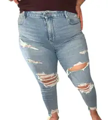 curvy distressed jeggings size 16 short