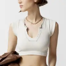 Urban Outfitters Out From Under Seamless Ribbed Baby Tee White Size M/L