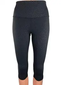 Lululemon Black Leopard Print High Rise Stretch Pull On Capri Pants Leggings M