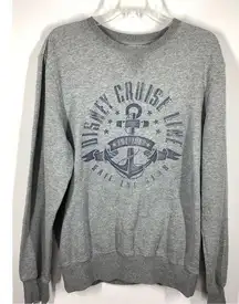 Disney  Women's Pullover Crew Neck Cruise Line Sweatshirt Gray Size Medium