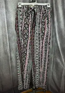 Indero Pants Straight Leg Summer Colorful Paisley Boho Hippie Elephant  Sz S/M