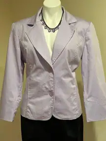 Chicos Lavender 2 Button Casual/Business Attire Jacket Sz 2 Lined Cotton Blend