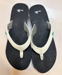 Sanuk Gray and White Sandals