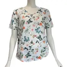 Saks Fifth Avenue Floral Linen Top XS