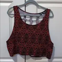 red and black crop top