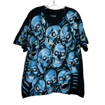 Liquid Blue Blue Skull Pile AOP All Over Print Graphic T-Shirt 2017 Short Sleeve