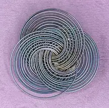 669. Bronze Artisan Wire Spiral Brooch