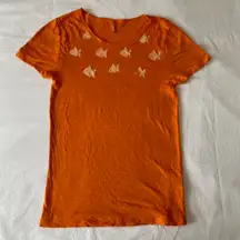 J. Crew Orange Fish Print T-Shirt