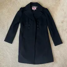 Juicy Couture Black Long Peacoat in Women’s Medium