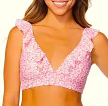 NWT Raisins Cannes Top Floral Ruffle Bikini Top Size Small S NEW