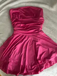 Pink Strapless Flowy Dress