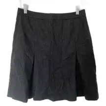 VTG Y2K J Crew Grey Wool Pleated Mini Skirt Made in Hungary Classic Style Sz 10