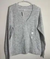 GAP Light Gray Off-the-Shoulder Sweater