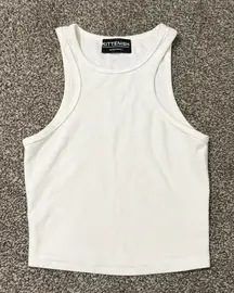 Kittenish White Crop Tank Top Size XS
