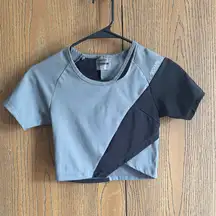 Gymshark Gray and Black Athletic Crop Cut-Out Top