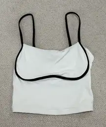 Contrast black and white workout top
