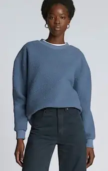 Everlane ReNew Teddy Sherpa Oversized Crew Sweatshirt Pullover Blue- Size Small