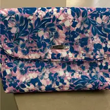 Ellen Tracy Floral Pink and Blue Clutch no flaws
