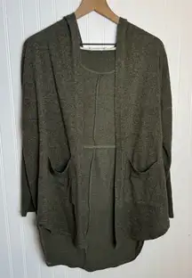 Out From Under Urban Outfitters Green Hooded Open Cardigan Women’s Size Small