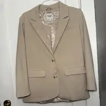 Abercrombie and Fitch Oversized Boyfriend Blazer Beige Tan