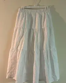 Old Navy White Tiered Maxi Skirt | Size Small | Pockets