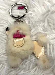 y2k COACH Vintage Patent Poodle Key Fob Key Chain Handbag Charm Bag Charm