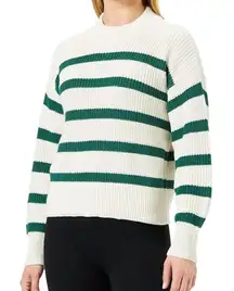 Part Two Copenhagen Green Stripe Sweater Jumper Wmn Sz XS Cabin Fisherman Preppy