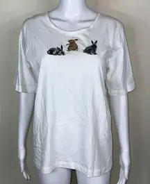 Northern Traditions Vintage Embroidered Bunny T-Shirt‎