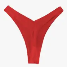 New! Red Bikini Bottom with Ruched Thong Back