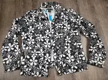 Monte Milano by Sylvia Oh Black White Floral Jacket Size US Medium
