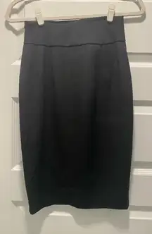 Black Express Pencil Skirt with Gold Zipper