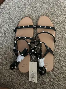 Black Studded Sandals