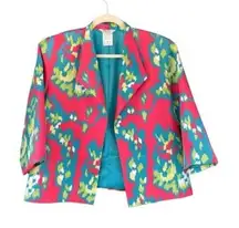 S4 Bleyel 100% Silk Blazer Abstract Jacket Summer Neon Bright Colorful‎