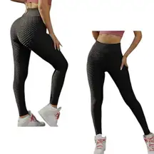 Booty Leggings Scrunch Butt Lifting Waffle Fabric Plus Size High Waist Workout