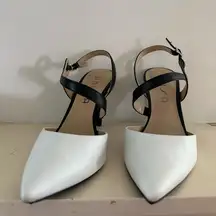 Unisa White and Black Slingback Heel