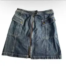 i, e, relaxed Women’s Cotton Zipper Front‎ Denim Skirt Size 10