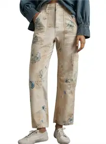 NWT Pilcro Millie Low-Slung Barrel Pants Anthropologie Cargo Printed 25 Slouchy