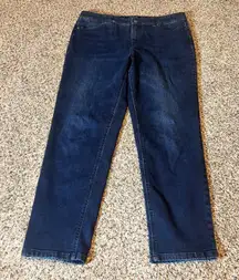 Talbots Simply Flattering 5 Pocket Ankle Jeans Dark Wash Women's Size 14