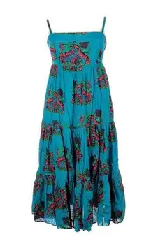 J.Crew NWT  Tiered Maxi in Ultramarine Red Lobster Print Cotton Sun Dress 14