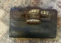 Brighton Pebbled Leather Croc Embossed Bi-fold Wallet