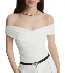 OGL Eco-SkinKiss White Criss Cross Off Shoulder New Airy Brami Top Size Medium