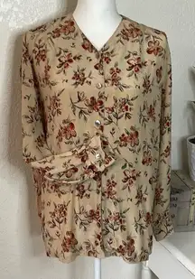 Real‎ Clothes by Saks Fifth Avenue floral Silk blouse. Size M