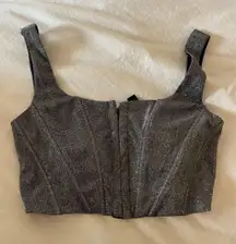 Silver Glitter Corset Top Windsor