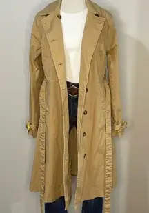 ModCloth Tan/Yellow Trench Coat Size L
