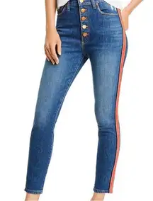Alice + Olivia Good High-rise Exposed-button fly Skinny Jeans In Glow Up Sz 26