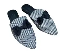 Urban Outfitters shoes plaid flats slip‎ on bow sz 6