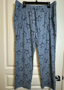 Lucky Brand Blue Star Patterned Pajama Lounge Pants Size Large EUC #2233